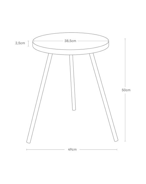 Table d'appoint ronde Tower noire - 48x49x50 cm