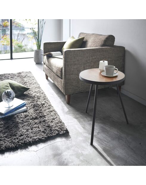 Table d'appoint ronde Tower noire - 48x49x50 cm