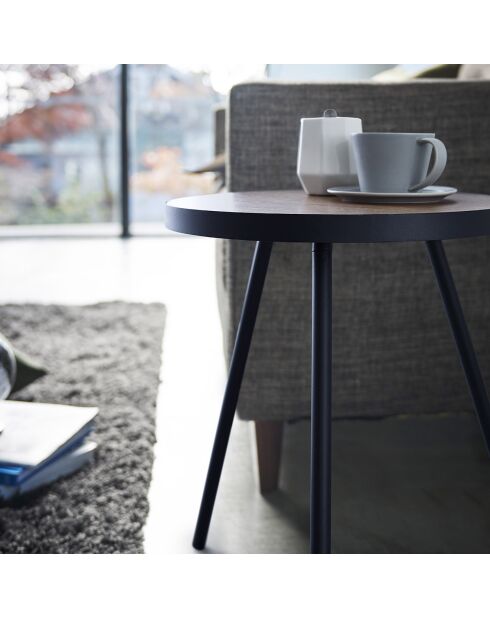 Table d'appoint ronde Tower noire - 48x49x50 cm