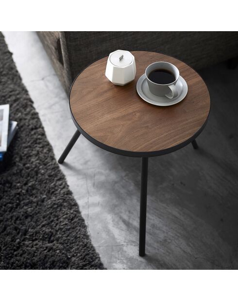 Table d'appoint ronde Tower noire - 48x49x50 cm