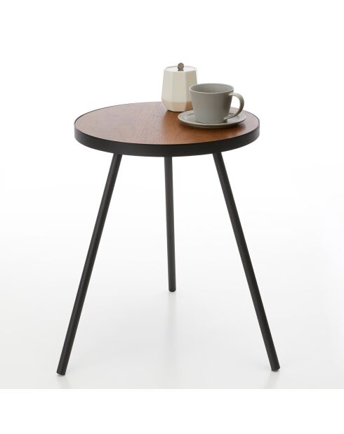 Table d'appoint ronde Tower noire - 48x49x50 cm