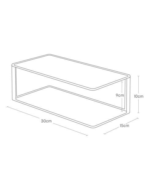 Support pour vaisselle rectangulaire blanc - 15x30x10 cm