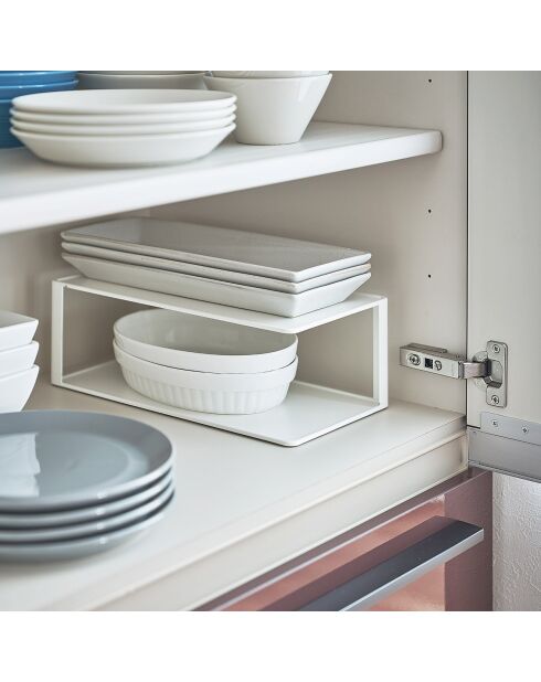 Support pour vaisselle rectangulaire blanc - 15x30x10 cm