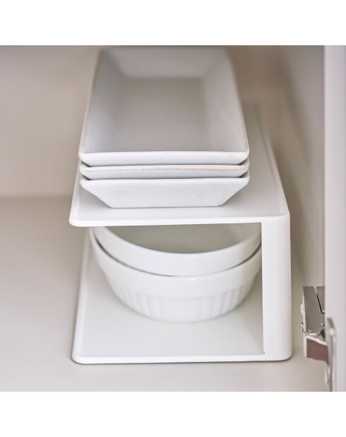 Support pour vaisselle rectangulaire blanc - 15x30x10 cm