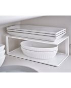 Support pour vaisselle rectangulaire blanc - 15x30x10 cm