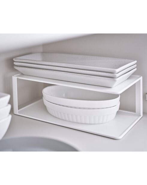 Support pour vaisselle rectangulaire blanc - 15x30x10 cm