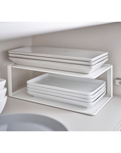 Support pour vaisselle rectangulaire blanc - 15x30x10 cm