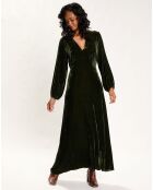 Robe en Velours Solo verte