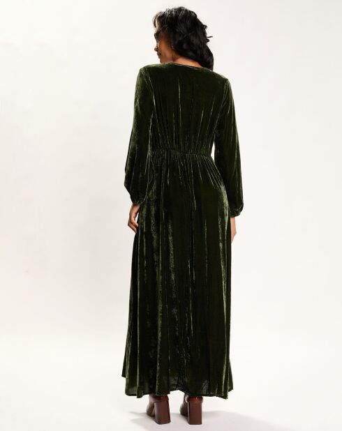 Robe en Velours Solo verte