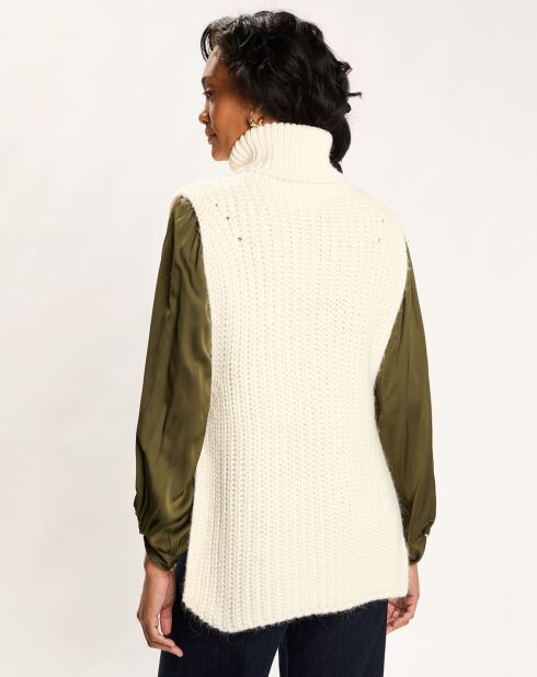 Pull poncho en Alpaga mélangé Billie écru