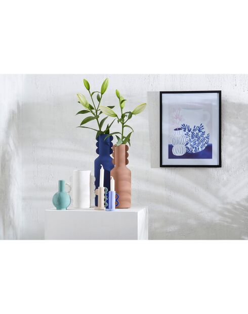 Bougeoir en Grès Funny nude/vert - D.7.5x12.5 cm