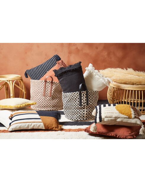 Housse de coussin Courba terra/noir  - 50x30 cm