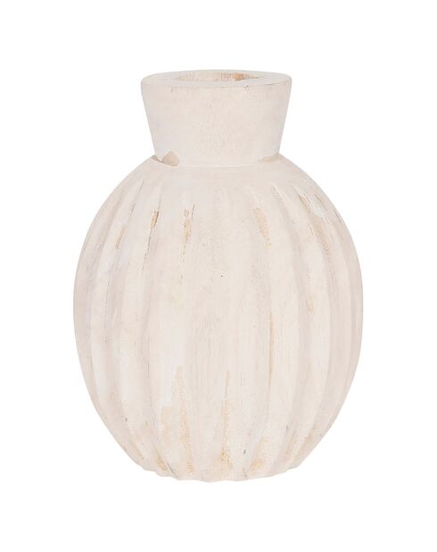 Vase pour fleurs sechees Golden crème  - D.10x13 cm