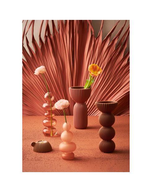 Vase soliflore Funky terracotta  - D.8.5x18 cm