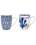 2 Mugs Porcelaine Funny bleu/parme - 37cl