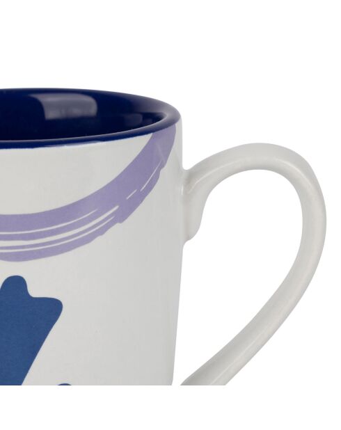 2 grappige mokken van blauw/Parma porselein - 37cl