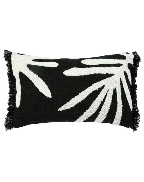 Housse de coussin Arty folk noir/crème  - 50x30 cm