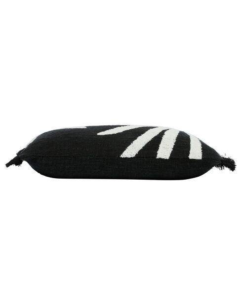 Housse de coussin Arty folk noir/crème  - 50x30 cm