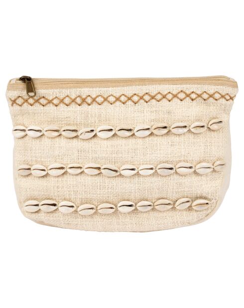 Pochette Blue Sand ecru  - 26x8x17 cm