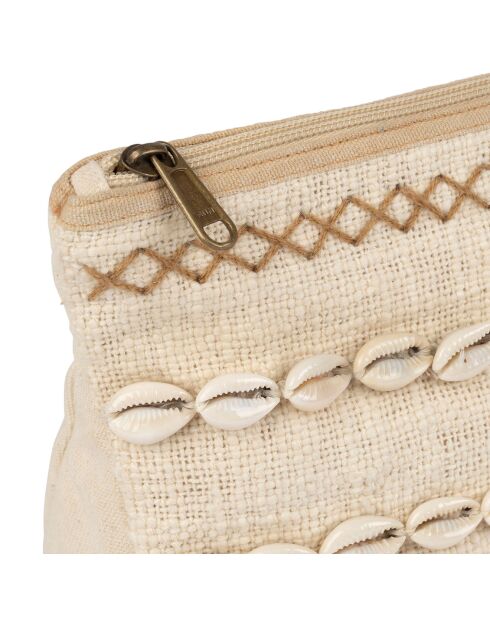 Pochette Blue Sand ecru  - 26x8x17 cm