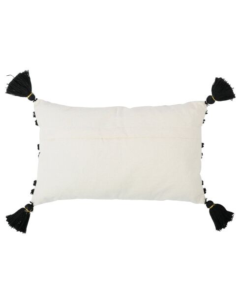 Housse de coussin brodee Ligne blanc/noir  - 50x30 cm