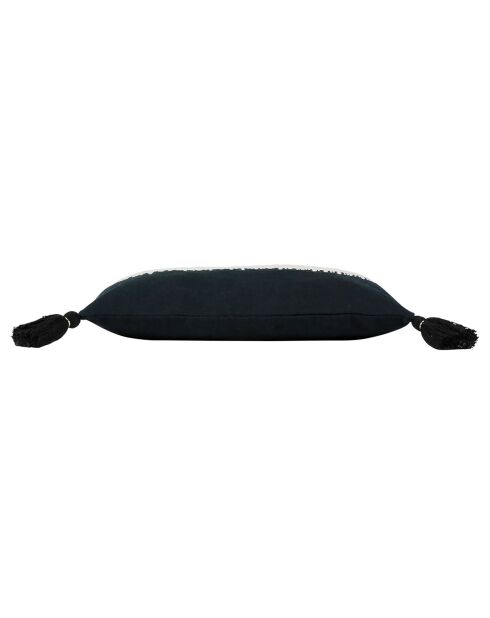 Housse de coussin brodee Ligne noir/crème  - 50x30 cm
