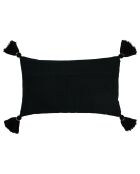 Housse de coussin brodee Ligne noir/crème  - 50x30 cm
