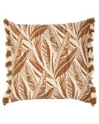 Housse de coussin Maderia ecru/camel  - 45x45 cm