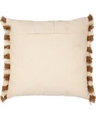 Housse de coussin Maderia ecru/camel  - 45x45 cm