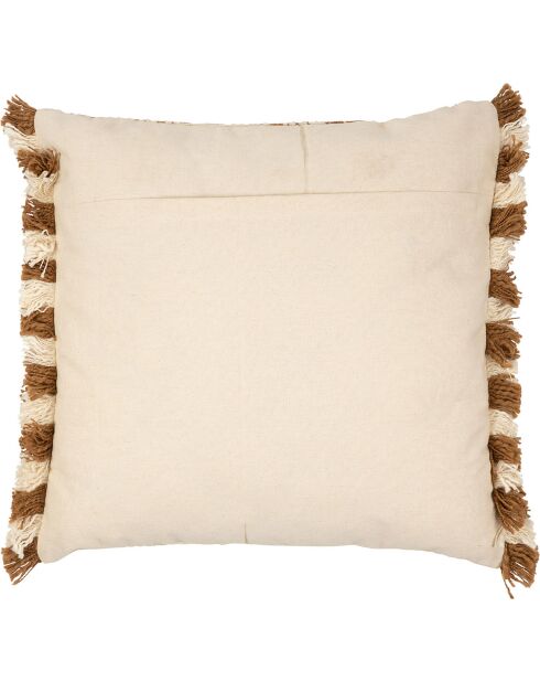 Housse de coussin Maderia ecru/camel  - 45x45 cm