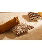 Housse de coussin Maderia ecru/camel  - 45x45 cm