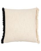 Housse de coussin brodée Maderia ecru/noir - 45x45 cm
