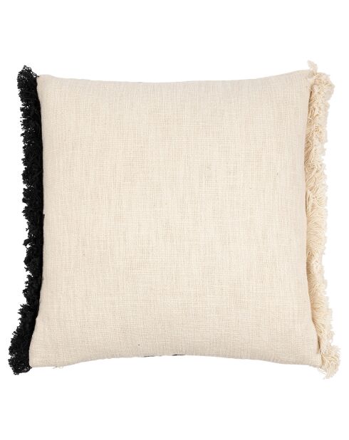 Housse de coussin brodée Maderia ecru/noir - 45x45 cm