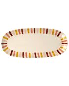 Plat ovale Manarola grenat/moutarde - 31x15.5 cm