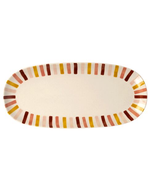Plat ovale Manarola grenat/moutarde - 31x15.5 cm