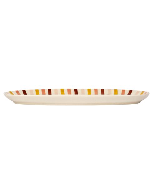 Plat ovale Manarola grenat/moutarde - 31x15.5 cm