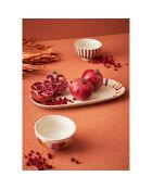 Plat ovale Manarola grenat/moutarde - 31x15.5 cm