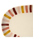 Plat ovale Manarola grenat/moutarde - 31x15.5 cm