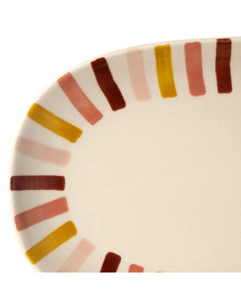 Plat ovale Manarola grenat/moutarde - 31x15.5 cm