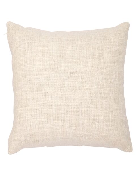 Housse de coussin brodee Manarola ecru/terra - 45x45 cm