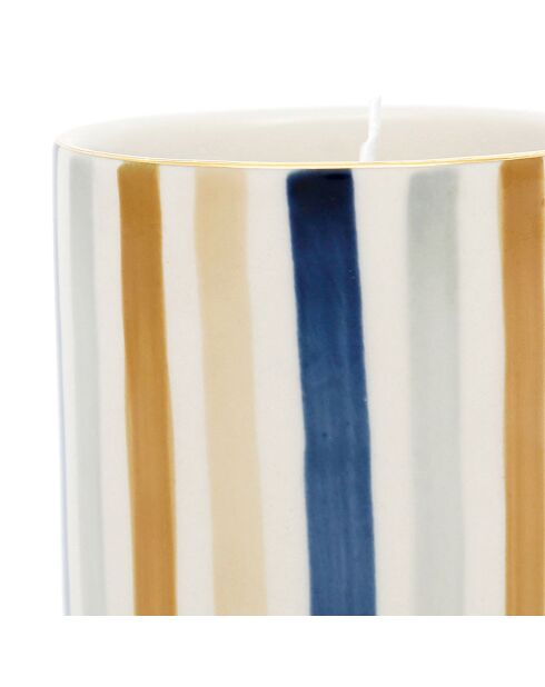 Bougie senteur Blue sand - 1 mèche 40h bleu/beige