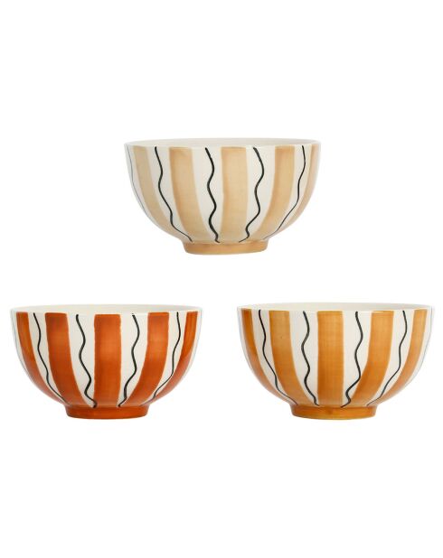 3 Bols Maderia terracotta  - 32.5cl