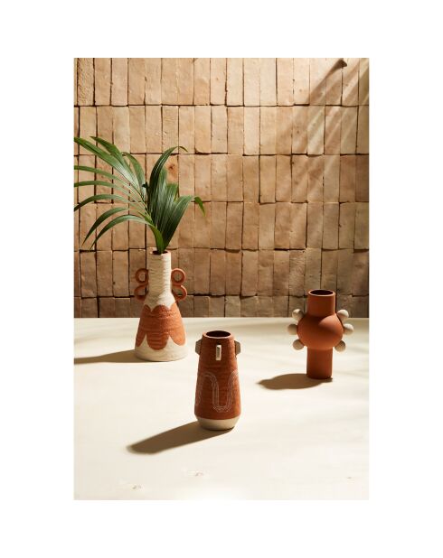 Vase Maderia terracotta/sable - D.10x20 cm