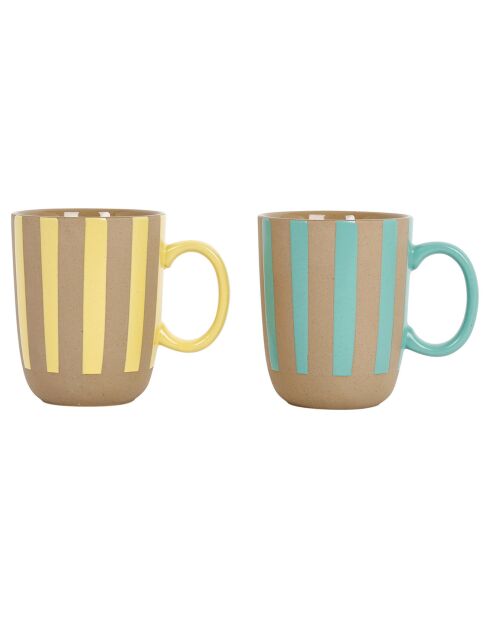 2 Mugs Medi summer menthe/jaune - 45cl