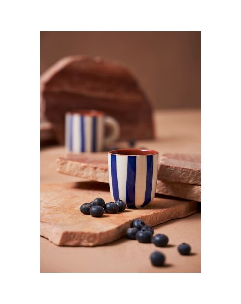 6 Gobelets Alaria blanc/indigo - 10cl