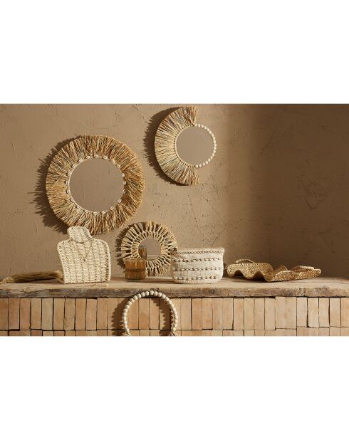 Miroir Blue sand naturel/blanc  - 33x42 cm