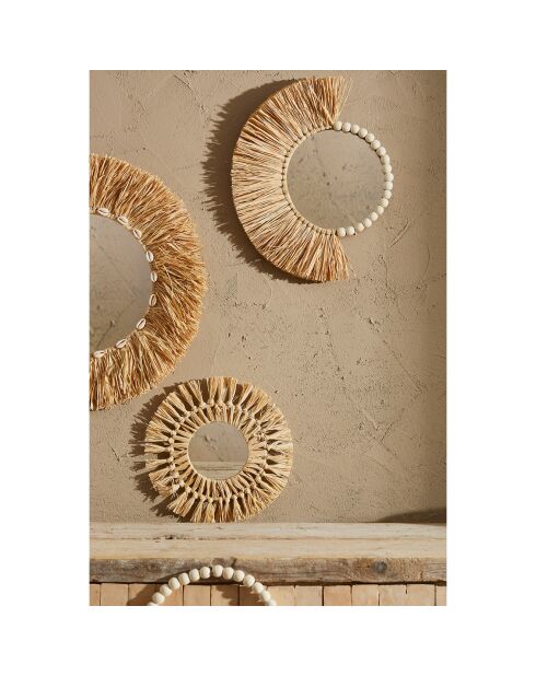 Miroir Blue sand naturel/blanc  - 33x42 cm