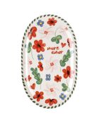 Plat ovale Bellagio naturel  - 31x18.5 cm