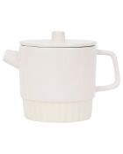 Tisaniere avec filtre Cannele ecru  - 19x12.5x14 cm