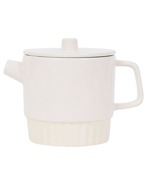 Tisaniere avec filtre Cannele ecru  - 19x12.5x14 cm